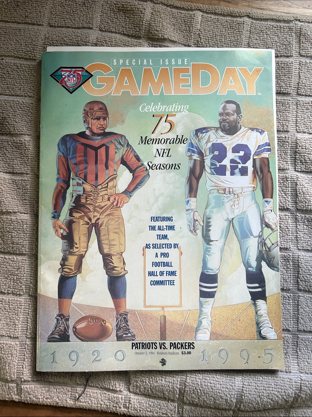 Vintage 1994 patriots vs GreenBay Special Issue program Celebrating 75 years NFL